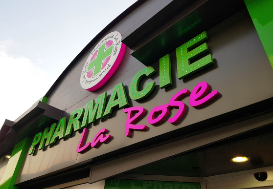 Enseigne lumineuse pharmacie la Rose - Marseille 14ème