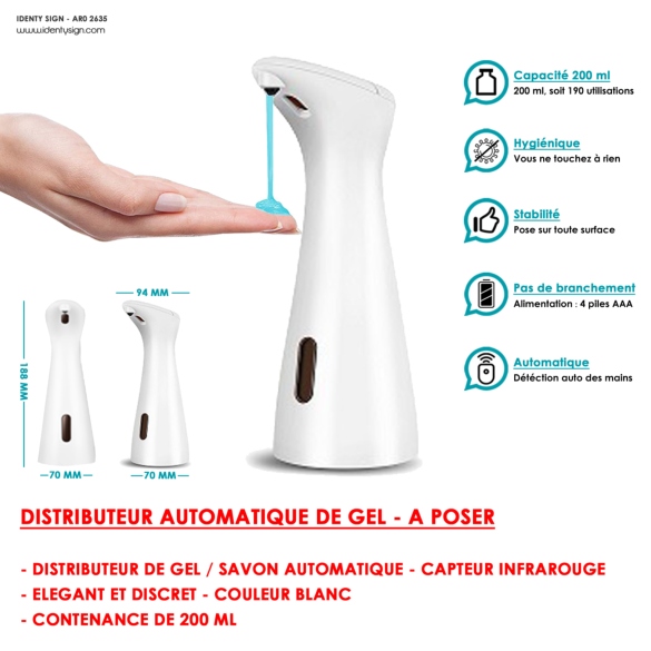 DISTRIBUTEUR AUTOMATIQUE DE GEL et SAVON