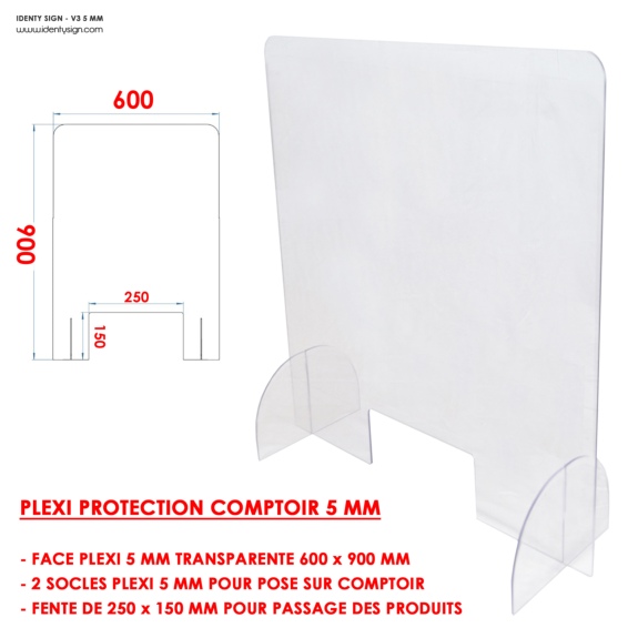 PLEXI 5 mm PROTECTION 60 x 90 cm - PHARMACIE