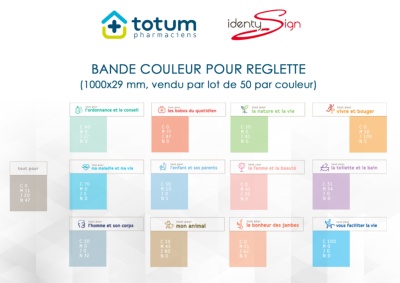 BANDE PVC POUR RÉGLETTE COULEUR totum