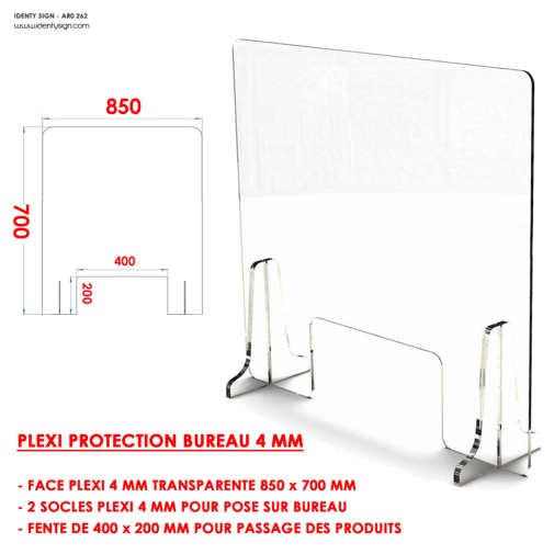 PLEXI 4 mm PROTECTION 85 x 70 cm - ACCUEIL